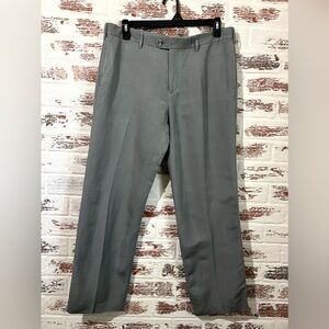 Savane Men’s Pants Linen Blend Gray Flat Front 36x32